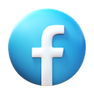 Un logo Facebook en 3D avec un « f » minuscule en blanc, centré sur un fond bleu circulaire. Le design présente une surface brillante et réfléchissante, ce qui lui confère une apparence moderne et soignée.