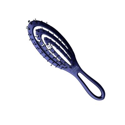 La Brosse Olivia Garden MAUVE, une brosse à cheveux ovale de couleur violette avec un design ouvert et ventilé et des poils très espacés, est présentée sur un fond blanc.