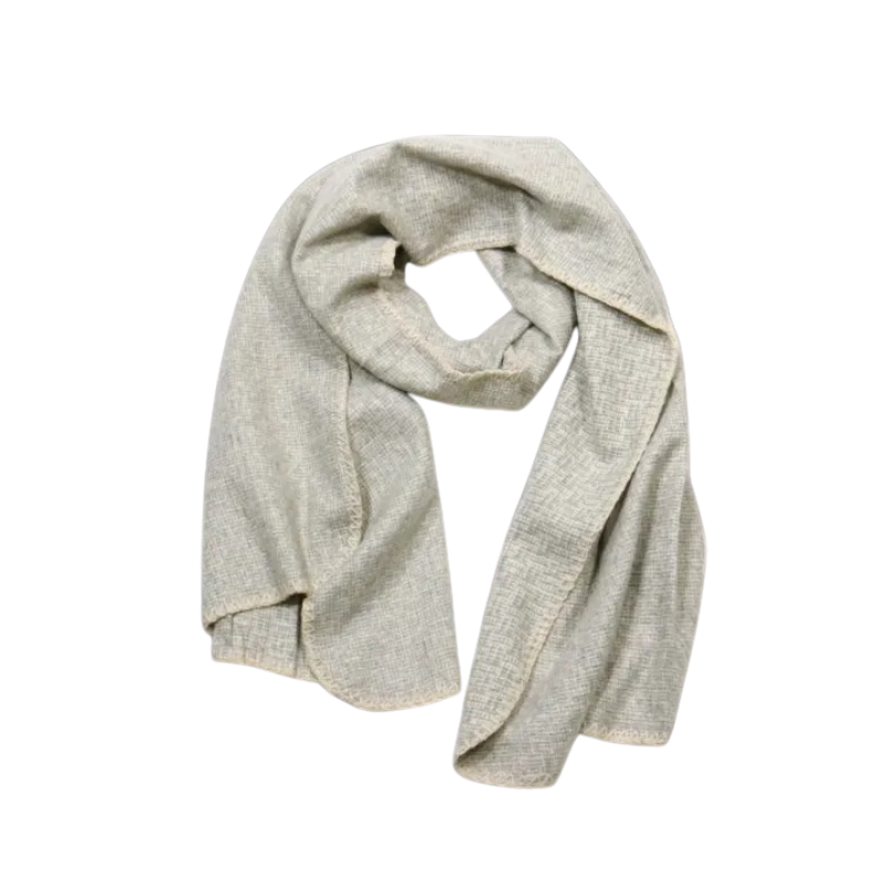 écharpe chinée longue à carreaux / Naturel/beige