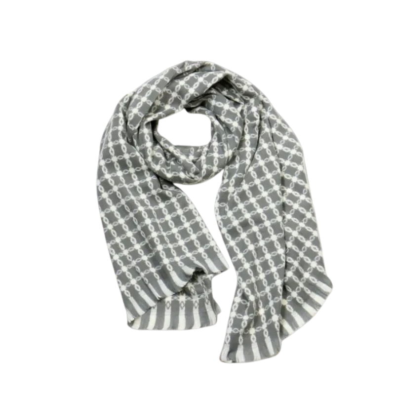 Echarpe motif géométrique /Gris clair