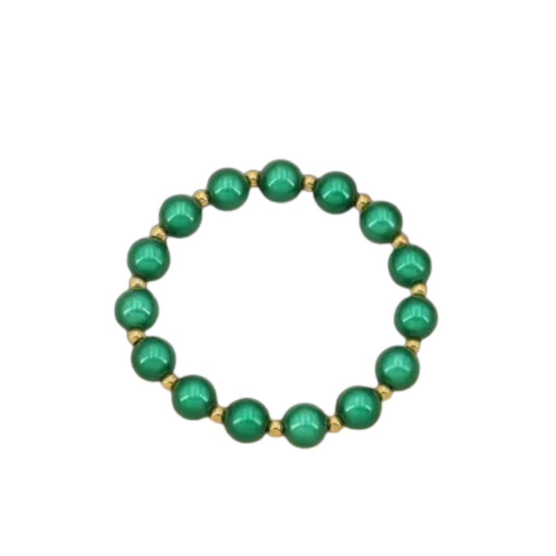 Bracelet en billes acryliques colorées / Vert